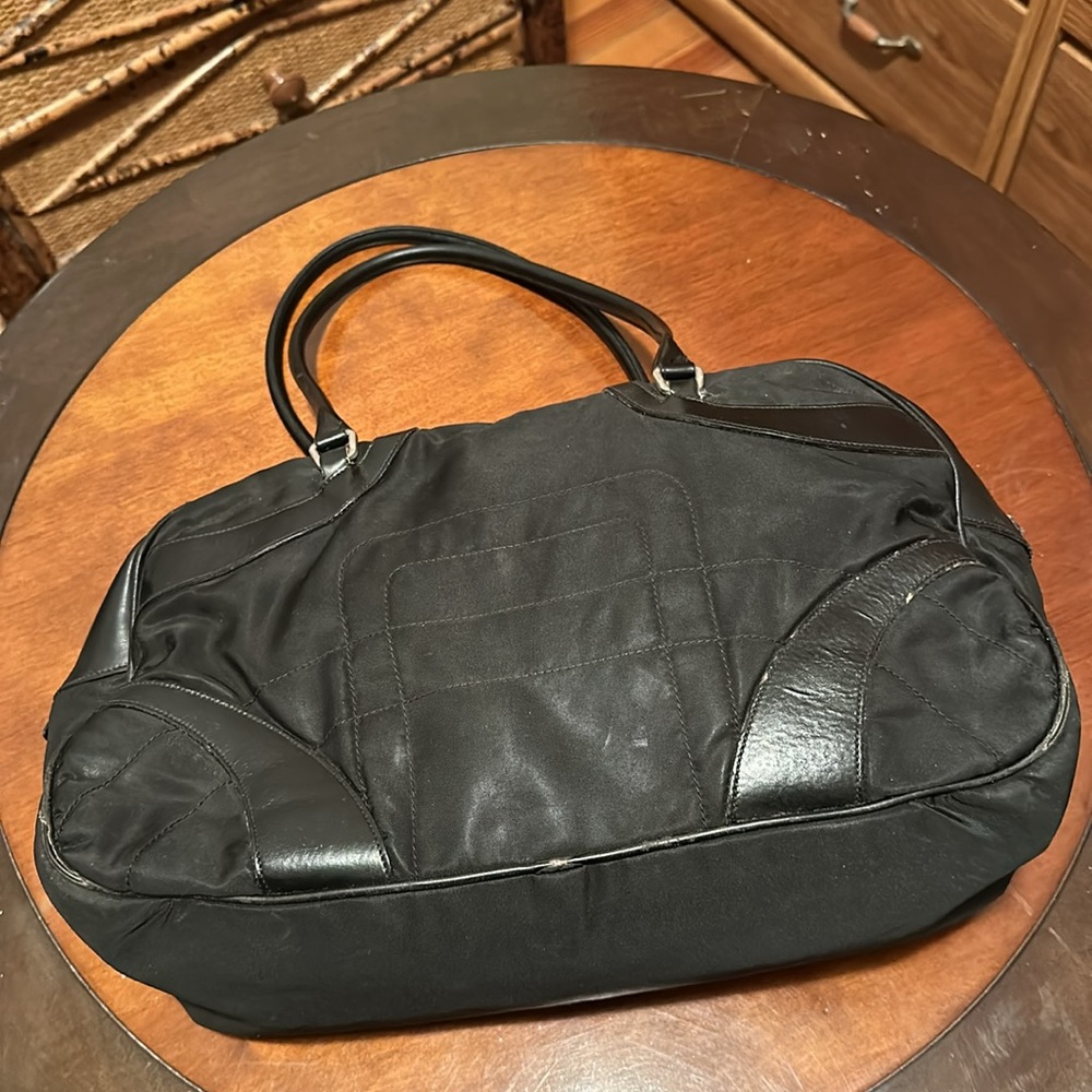 ๐บ ๐บ Vintage PRADA BAG IN BLACK COMBINATION WITH LEATHER - Picture 10 of 10